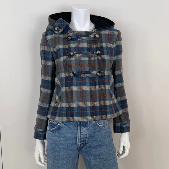 SMYTHE Plaid Cropped Jacket - Picture 2 of 7